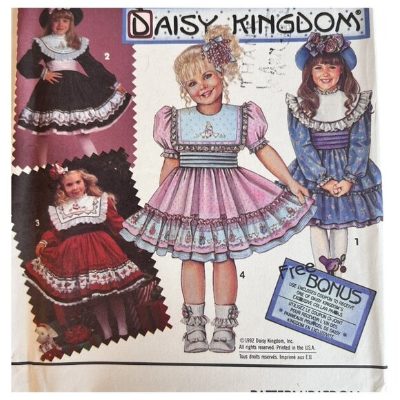NEW Simplicity 8088 Sewing Pattern Daisy Kingdom Toddler Girl Size 2-4 Dress VTG - Picture 2 of 6